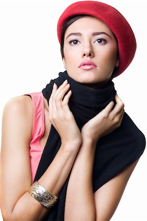 fashionable woman in a hat Stock Photo - Budget Royalty-Free & Subscription, Code: 400-06391840