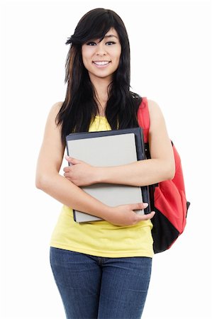 Stock image of female student isolated on white background Stock Photo - Budget Royalty-Free & Subscription, Code: 400-06392863