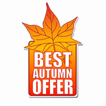 simsearch:400-07169053,k - beste Herbst Angebot - orange Label mit Text und Blatt Stockbilder - Microstock & Abonnement, Bildnummer: 400-06393095