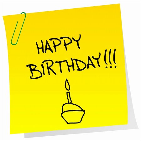 Happy birthday announcement on a sheet of paper Stock Photo - Budget Royalty-Free & Subscription, Code: 400-06393226