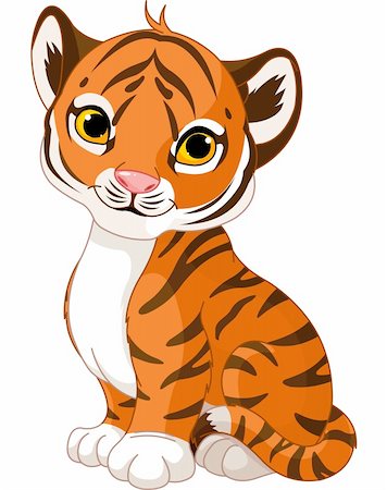 simsearch:400-07261281,k - Illustration der niedlichen kleinen tiger Stockbilder - Microstock & Abonnement, Bildnummer: 400-06393296