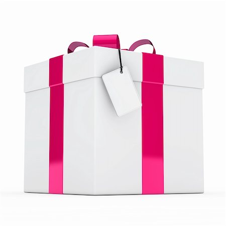 simsearch:400-06408037,k - panneau de Noël blanc cadeau boîte ruban rose Photographie de stock - Aubaine LD & Abonnement, Code: 400-06407994