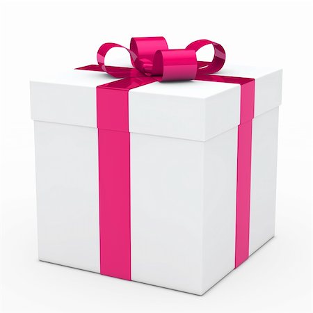 simsearch:400-06408037,k - coffret blanc de Noël avec ruban rose Photographie de stock - Aubaine LD & Abonnement, Code: 400-06408023