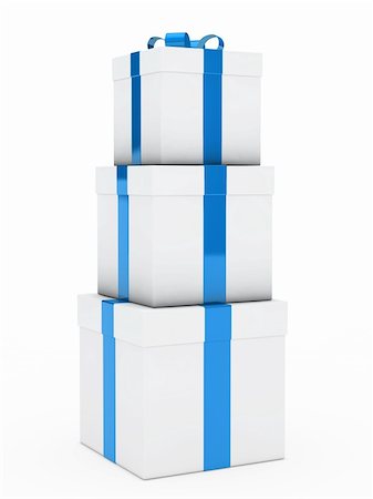 simsearch:400-06408037,k - blues de boîtes cadeau trois Noël blanc pile Photographie de stock - Aubaine LD & Abonnement, Code: 400-06408044
