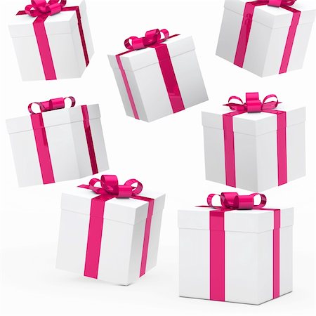 christmas gift boxes pink white falling down Foto de stock - Super Valor sin royalties y Suscripción, Código: 400-06408041