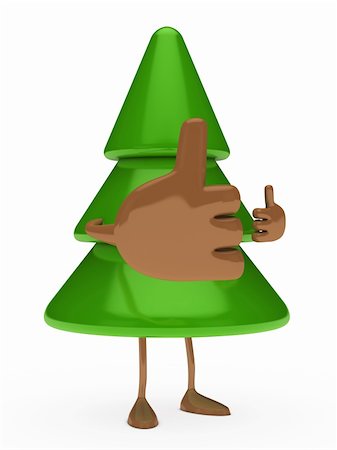 green christmas tree figure take thumbs up Stock Photo - Budget Royalty-Free & Subscription, Code: 400-06408127