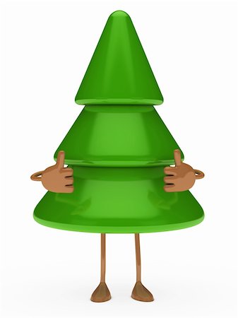green christmas tree figure take thumbs up Stock Photo - Budget Royalty-Free & Subscription, Code: 400-06408123