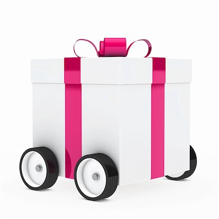 simsearch:400-06408037,k - disque de Noël cadeau box véhicule blanc rose Photographie de stock - Aubaine LD & Abonnement, Code: 400-06408139