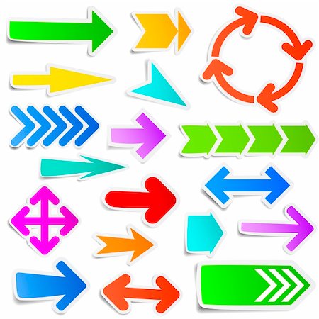 rounded arrow - Colorful arrow stickers Stock Photo - Budget Royalty-Free & Subscription, Code: 400-06408204
