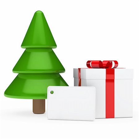 simsearch:400-06408037,k - panneau publicitaire cadeau blanc rouge sous l'arbre de Noël Photographie de stock - Aubaine LD & Abonnement, Code: 400-06408229