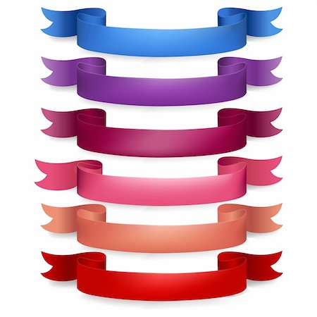 paper shadows vector - Web Ribbons Big Set, Isolated On White Background, Vector Illustration Stock Photo - Budget Royalty-Free & Subscription, Code: 400-06408618