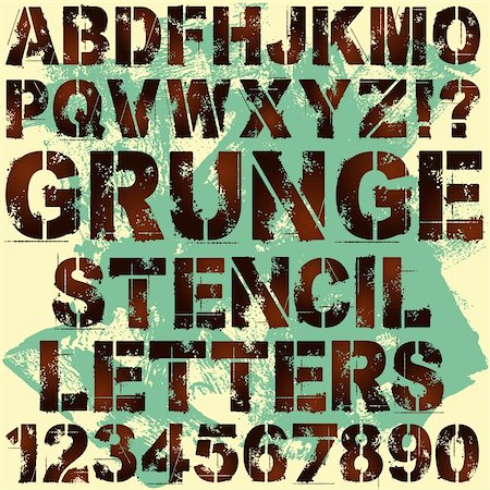 stencil - A Set of Grunge Stencil Letters Foto de stock - Super Valor sin royalties y Suscripción, Código: 400-06408907