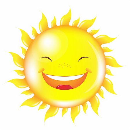 Cartoon Sun, Isolated On White Background, Vector Illustration Stock Photo - Budget Royalty-Free & Subscription, Code: 400-06408979