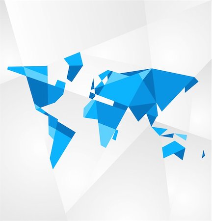 Abstract facet world map vector. Business theme. Stock Photo - Budget Royalty-Free & Subscription, Code: 400-06409057