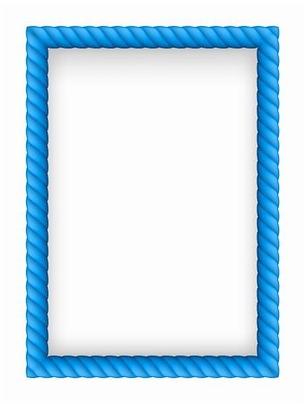 simsearch:400-05888573,k - Bordure de corde bleue. Illustration sur fond blanc Photographie de stock - Aubaine LD & Abonnement, Code: 400-06409434