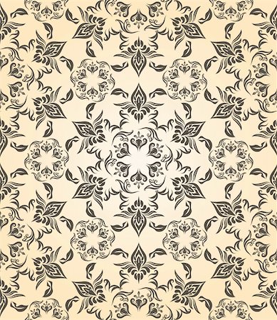 simsearch:400-05886853,k - vector vintage seamless floral pattern, fully editable eps 8 file with clipping mask and pattern in swatch menu Stock Photo - Budget Royalty-Free & Subscription, Code: 400-06409461