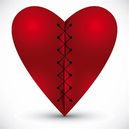 scars - Heart cross linked with a thread. Stock Photo - Budget Royalty-Free & Subscription, Code: 400-06409528