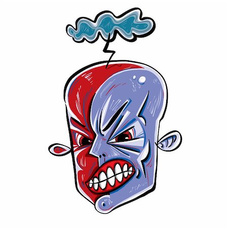 frustrated cartoon faces - Angry face icon with storming cloud, vector artwork. Stock Photo - Budget Royalty-Free & Subscription, Code: 400-06409684