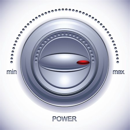 Power knob with calibration, vector icon. Stock Photo - Budget Royalty-Free & Subscription, Code: 400-06409740