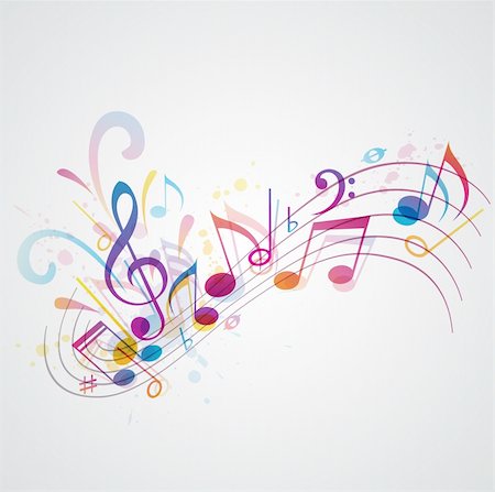 Vector music background with notes Stock Photo - Budget Royalty-Free & Subscription, Code: 400-06409855