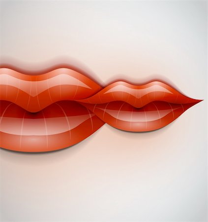 simsearch:400-05122673,k - Vector illustration lèvres rouge abstrait Photographie de stock - Aubaine LD & Abonnement, Code: 400-06414044