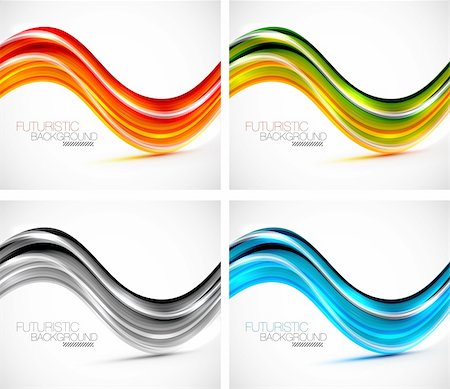 simsearch:400-06414614,k - Futuristic glossy wave abstract background. Eps10 vector illustration Stock Photo - Budget Royalty-Free & Subscription, Code: 400-06414107