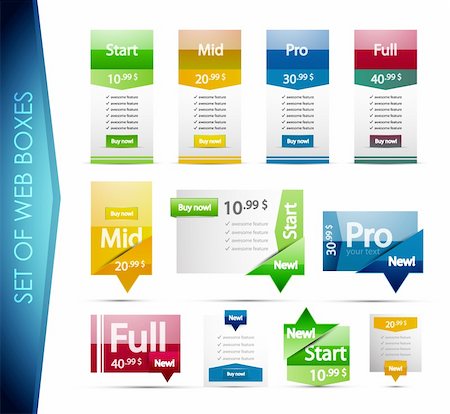 Big collection of abstract web boxes for promotion. Eps10 vector backgrounds, icons, tables Stock Photo - Budget Royalty-Free & Subscription, Code: 400-06414153