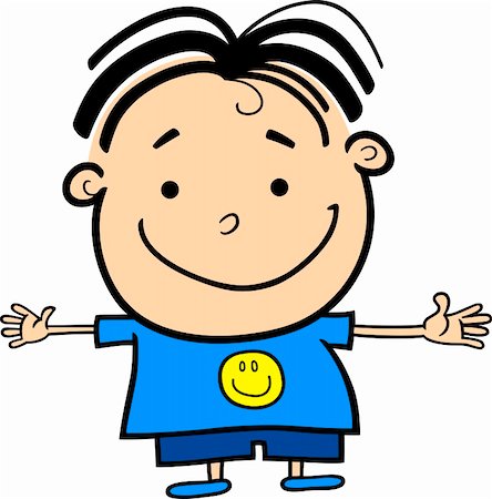 simsearch:400-07556673,k - Cartoon Illustration of Cute Little Happy Boy Foto de stock - Super Valor sin royalties y Suscripción, Código: 400-06414285