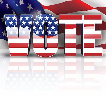 democrat - Digital Illustration of VOTE Text with flag background. Stock Photo - Budget Royalty-Free & Subscription, Code: 400-06414306