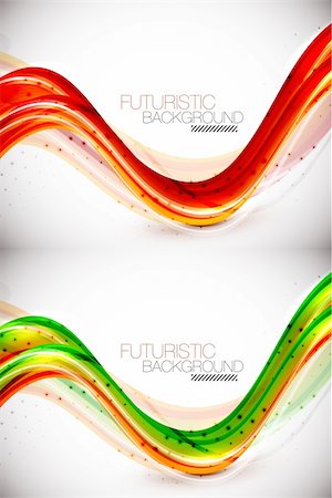 simsearch:400-06414614,k - Futuristic glossy wave abstract background. Eps10 vector illustration Stock Photo - Budget Royalty-Free & Subscription, Code: 400-06414574