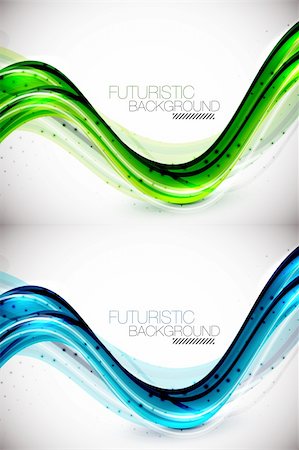 simsearch:400-06414614,k - Futuristic glossy wave abstract background. Eps10 vector illustration Stock Photo - Budget Royalty-Free & Subscription, Code: 400-06414805