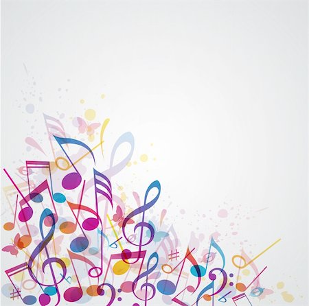 Vector abstract music background with notes Stock Photo - Budget Royalty-Free & Subscription, Code: 400-06414813