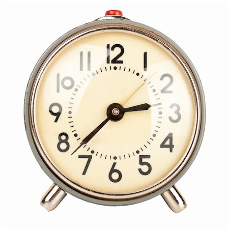 simsearch:400-05877804,k - Old alarm clock isolated on white background Foto de stock - Super Valor sin royalties y Suscripción, Código: 400-06415138