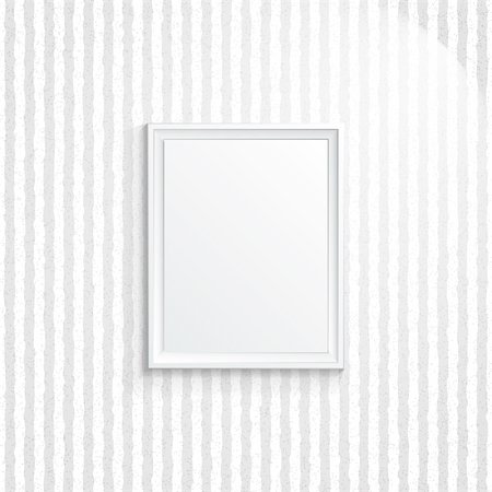 frame vector - Illustration of an empty frame on a striped wall Stock Photo - Budget Royalty-Free & Subscription, Code: 400-06415257