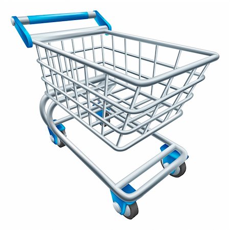 simsearch:400-05886915,k - An illustration of a wire supermarket shopping cart trolley or basket Stock Photo - Budget Royalty-Free & Subscription, Code: 400-06415266