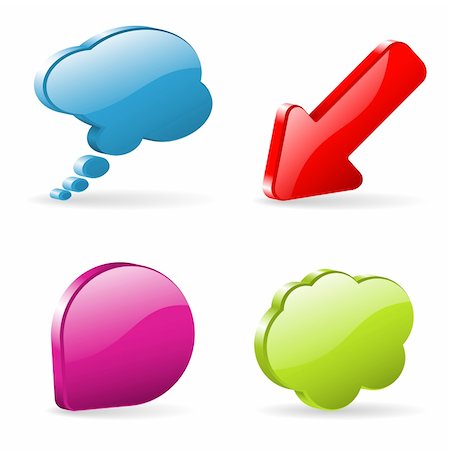 speech bubble with someone thinking - Set 3D Speech and Thought Bubbles and Arrow, easy to change colors, vector illustration Stock Photo - Budget Royalty-Free & Subscription, Code: 400-06415499