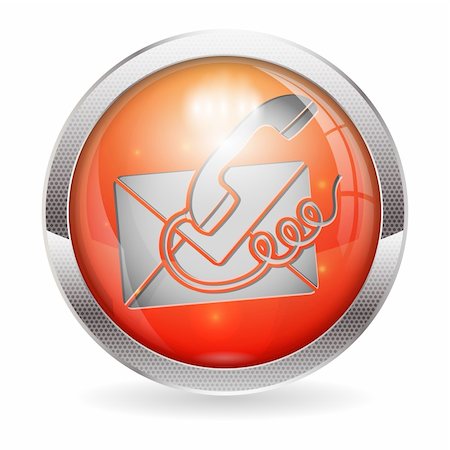 3D Circle Button with Telephone and Envelope Icon Contact Us, vector illustration Stock Photo - Budget Royalty-Free & Subscription, Code: 400-06415513