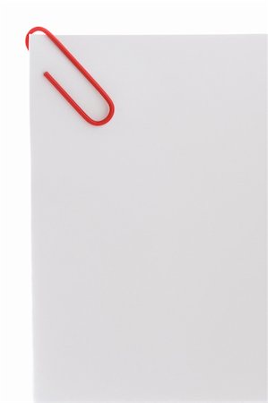 simsearch:400-04833580,k - colorful paperclip on white sheet of paper Stock Photo - Budget Royalty-Free & Subscription, Code: 400-06415539