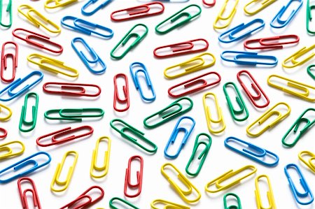 simsearch:400-05150907,k - colorful paperclips on white background Foto de stock - Royalty-Free Super Valor e Assinatura, Número: 400-06415541