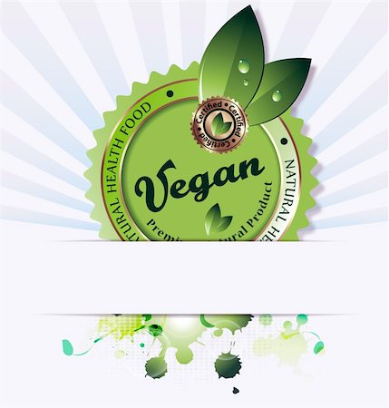 farm fresh sign - Design a vector based illustration of vegan background Stock Photo - Budget Royalty-Free & Subscription, Code: 400-06415886