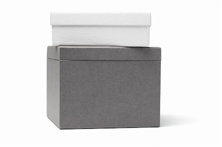 simsearch:400-06359368,k - Two Gift Boxes on White Background Foto de stock - Super Valor sin royalties y Suscripción, Código: 400-06416030