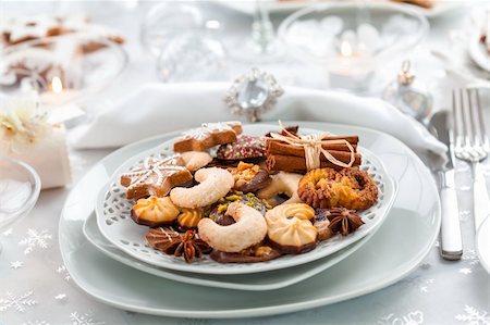 Assortment of Christmas cookies on the table Stock Photo - Budget Royalty-Free & Subscription, Code: 400-06416327