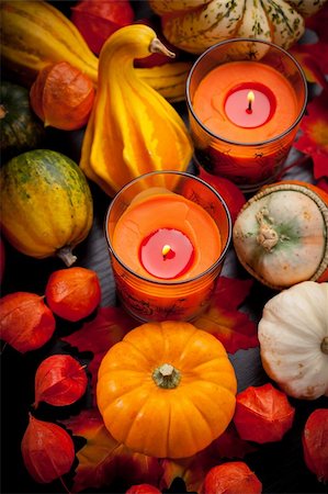 simsearch:400-05674539,k - Happy Halloween - pumpkins and candles still life Stock Photo - Budget Royalty-Free & Subscription, Code: 400-06416355