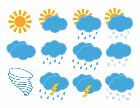 simsearch:400-07406394,k - Set of different weather icons. Vector illustration Foto de stock - Super Valor sin royalties y Suscripción, Código: 400-06416612