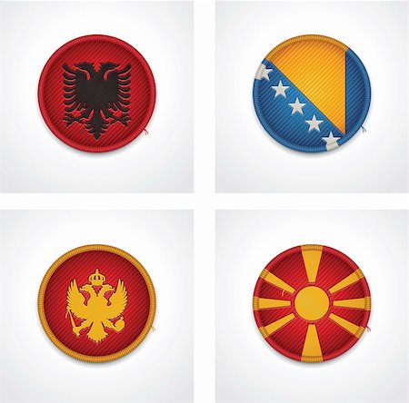 simsearch:400-06420740,k - Set of detailed textile badges representing country flags of Europe Stock Photo - Budget Royalty-Free & Subscription, Code: 400-06416646