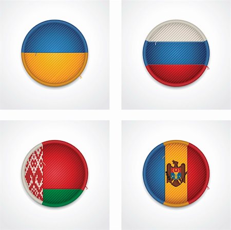 simsearch:400-06420740,k - Set of detailed textile badges representing country flags of Europe Stock Photo - Budget Royalty-Free & Subscription, Code: 400-06416653