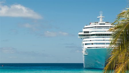 white cruise ship and palm tree Stock Photo - Budget Royalty-Free & Subscription, Code: 400-06416917