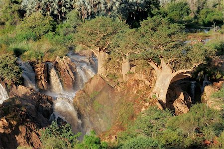 Vue de l'Upupa tombe dans la rivière Kunene qui formait la frontière entre la Namibie et l'Angola, l'Afrique du Sud Photographie de stock - Aubaine LD & Abonnement, Code: 400-06417021