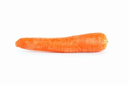 One carrot on white background. Clipping path is included Stock Photo - Budget Royalty-Free & Subscription, Code: 400-06417079