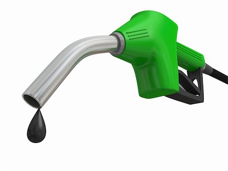 Close-up illustration of green fuel pump nozzle with oil drop isolated on white background Foto de stock - Super Valor sin royalties y Suscripción, Código: 400-06417505